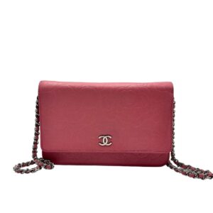 Chanel Wallet on Chain WOC in Pink Quilted Leather