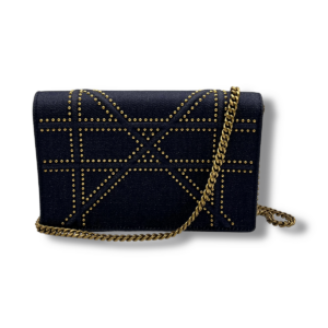 Dior Diorama Wallet on Chain in Studded Denim - Image 3