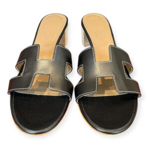 Hermès Oz Heeled H Sandals in Black Leather – Size 40 - immagine 2
