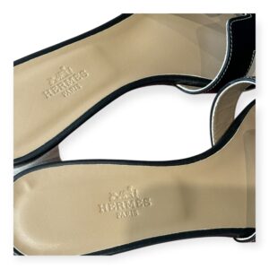 Hermès Oz Heeled H Sandals in Black Leather – Size 40 - immagine 7