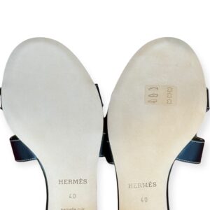 Hermès Oz Heeled H Sandals in Black Leather – Size 40 - immagine 4