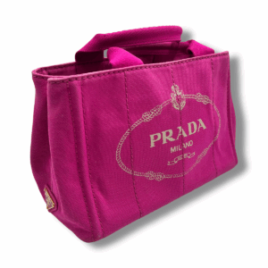 Prada Pink Canvas Logo Mini Tote Bag - Image 2