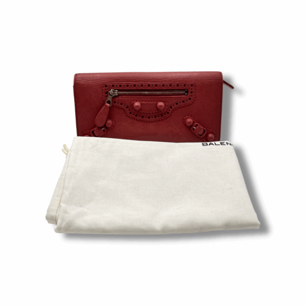 Balenciaga Red Giant Stud Envelope Clutch
