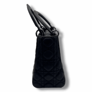 Lady Dior Medium Black Matte Cannage Leather Bag - Image 7